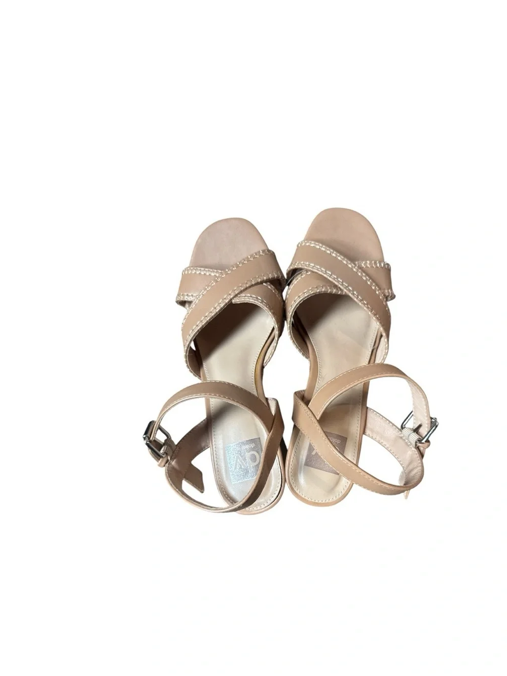 Dolce Vita Womens Size 8.5 Chunky Tan Platform Sandals with Woven Heel Summer